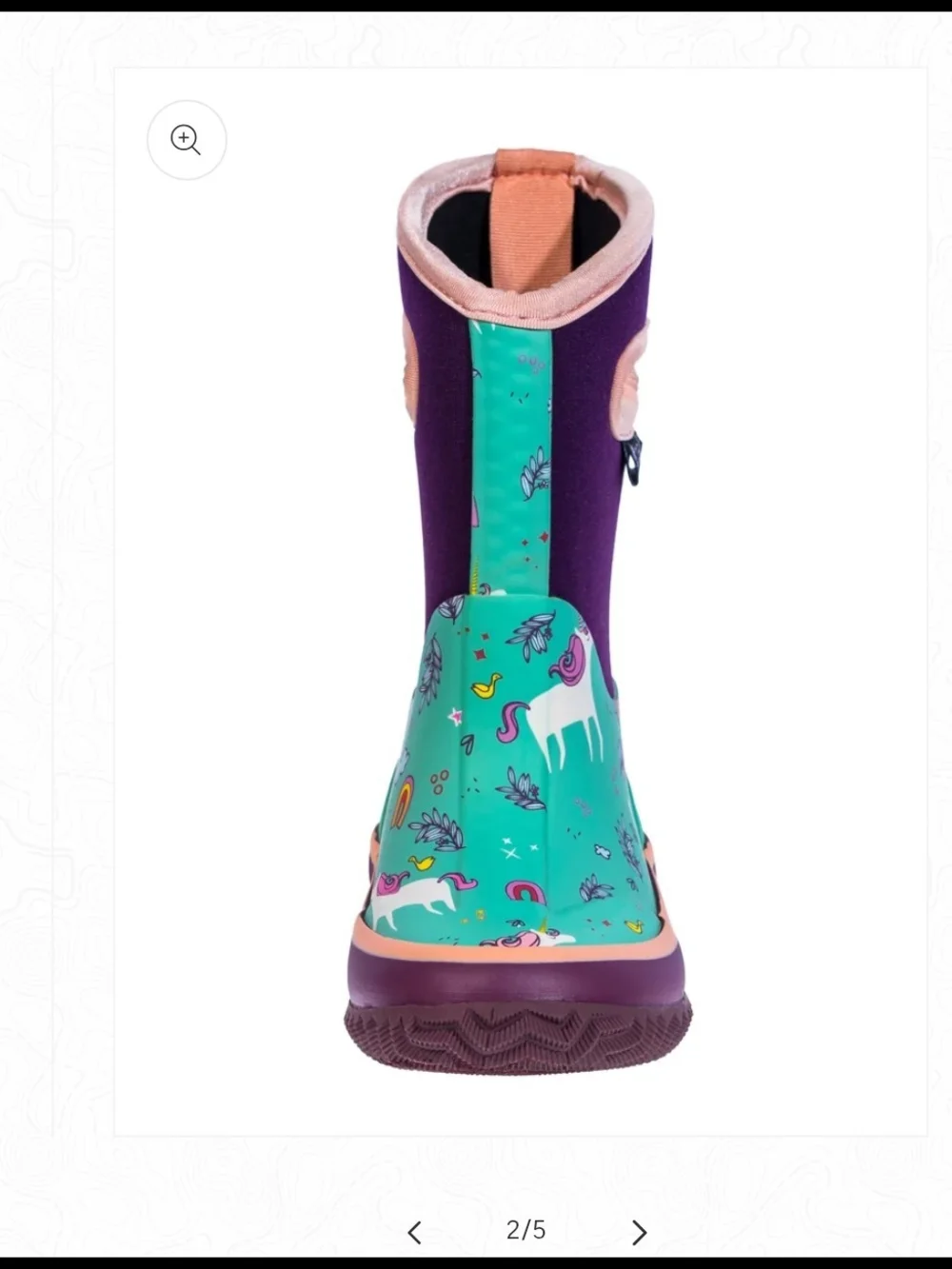 OAKI Kids' Teal Unicorn Neoprene Rain Boot